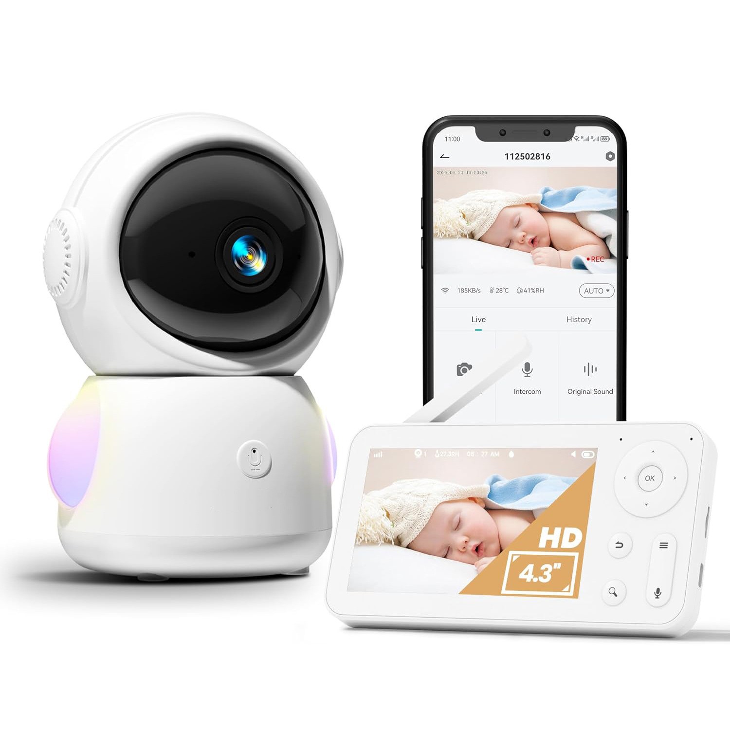 Wireless Baby Monitor - Kamera dla opiekunki z ekranem 4,3