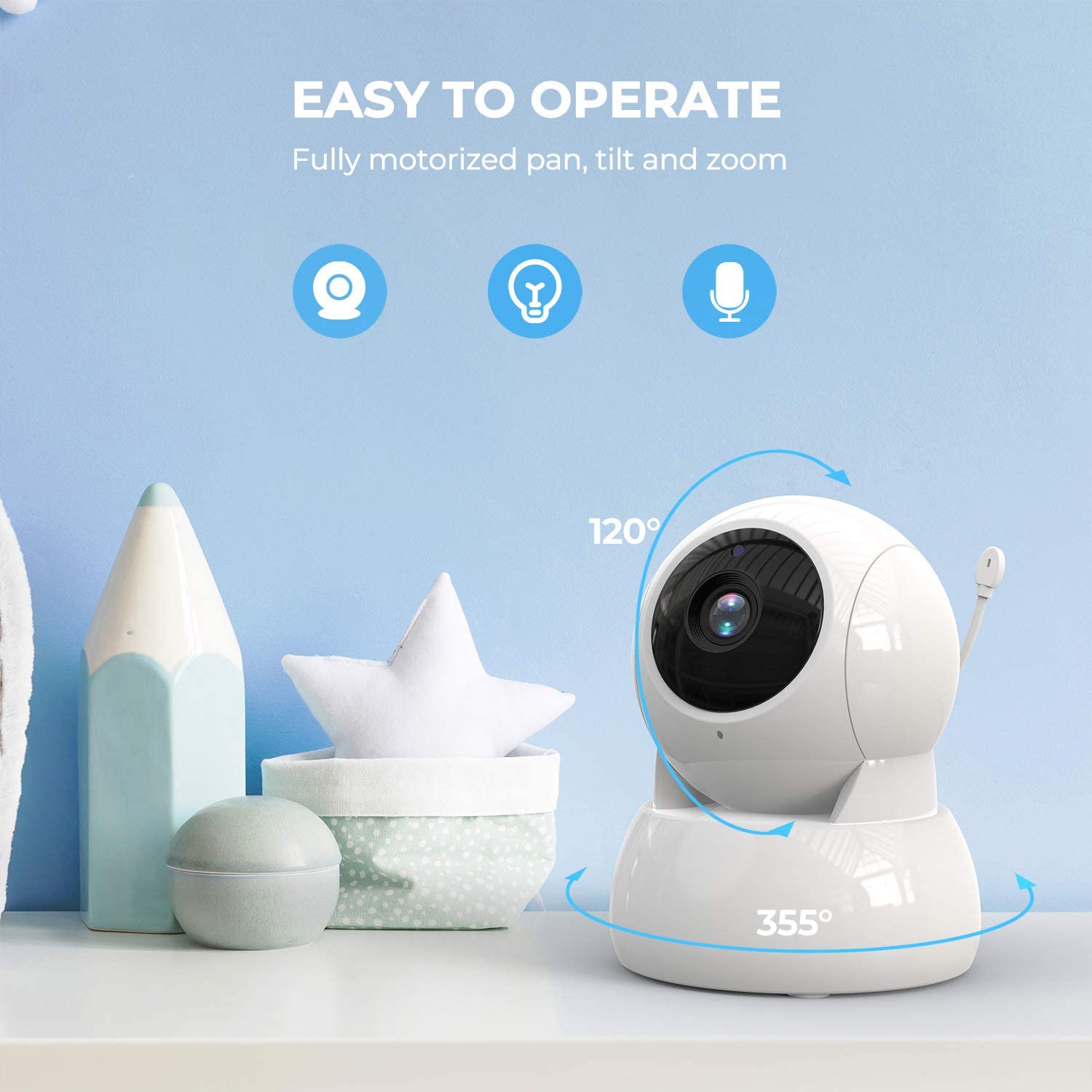 Wireless Baby Monitor - 5-calowy ekran 720P Monitorowanie temperatury Interkom
