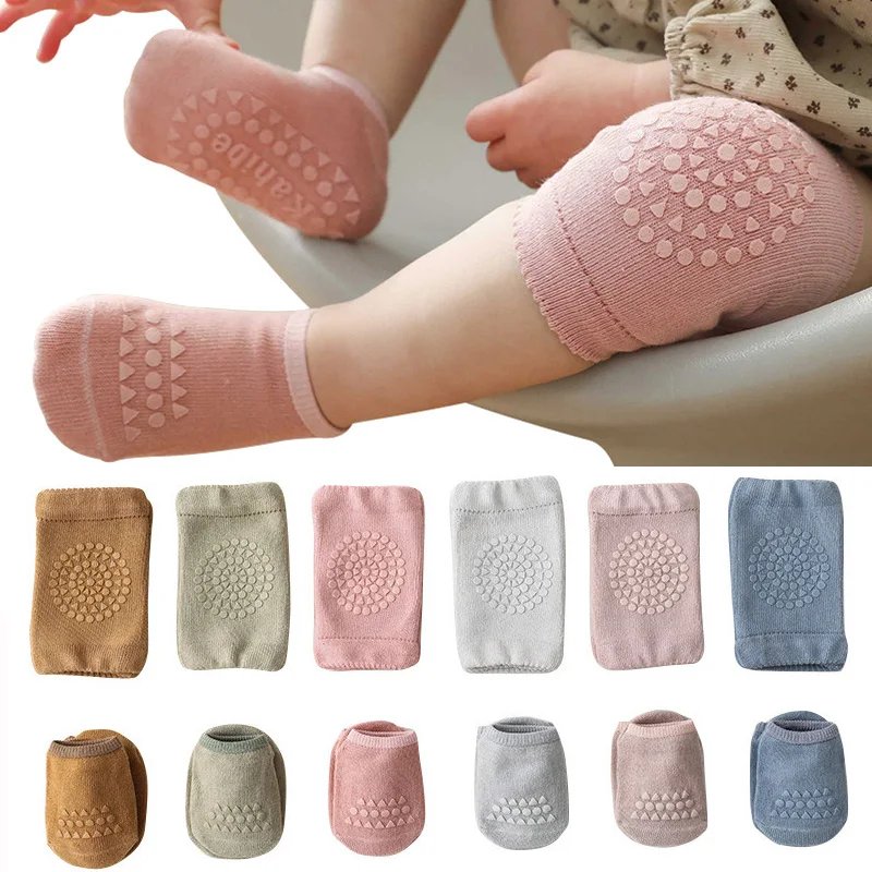 Baby Knee Pad Crawling - Dziecięce nakolanniki Zestaw skarpet dla dziewczynek